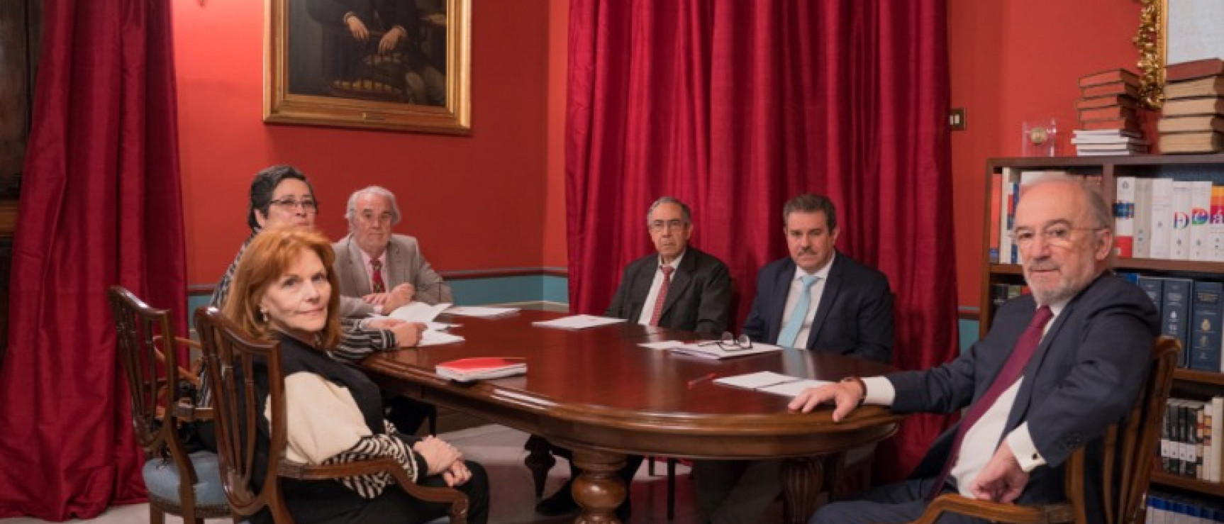 Los miembros de la Comisión Permanente de la ASALE en la reunión.